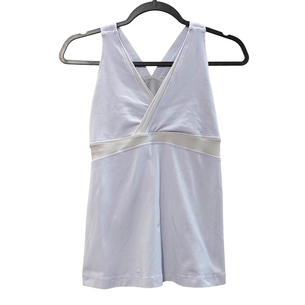 Lululemon Lilac Wide Strap V Neck Yoga Athletic Tank Top Womens Size 8